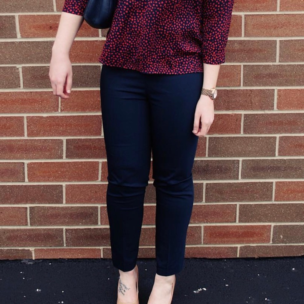 Navy Straight Dress Pants